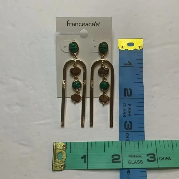 Francesca’s Chandelier Fashion Earrings Upside Down U Shape New - Picture 5 of 5